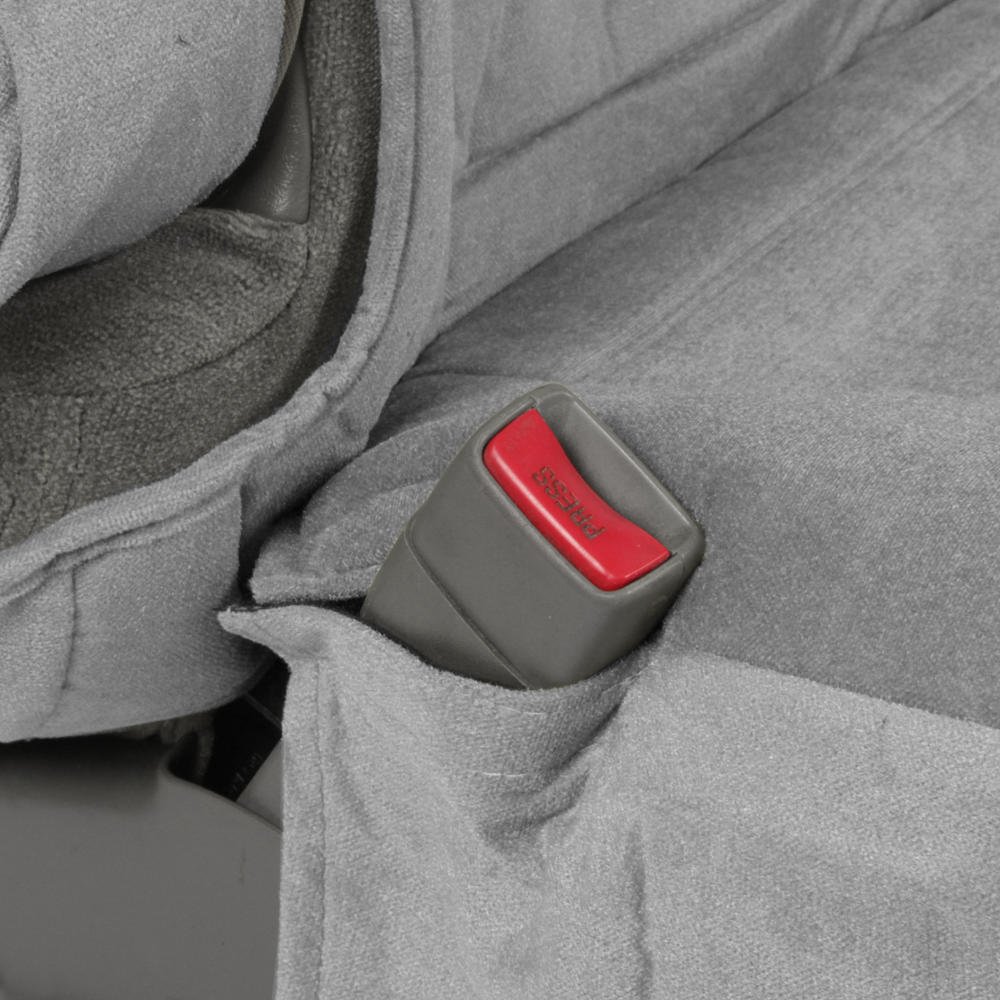 BDK Velour Fabric 2-Pack Front Seat Covers for Pick-Up Trucks, Trucks, Vans with Integrated Seat Belt, Integrated Arm Rest, Detachable Headrest - Gray - Image 4