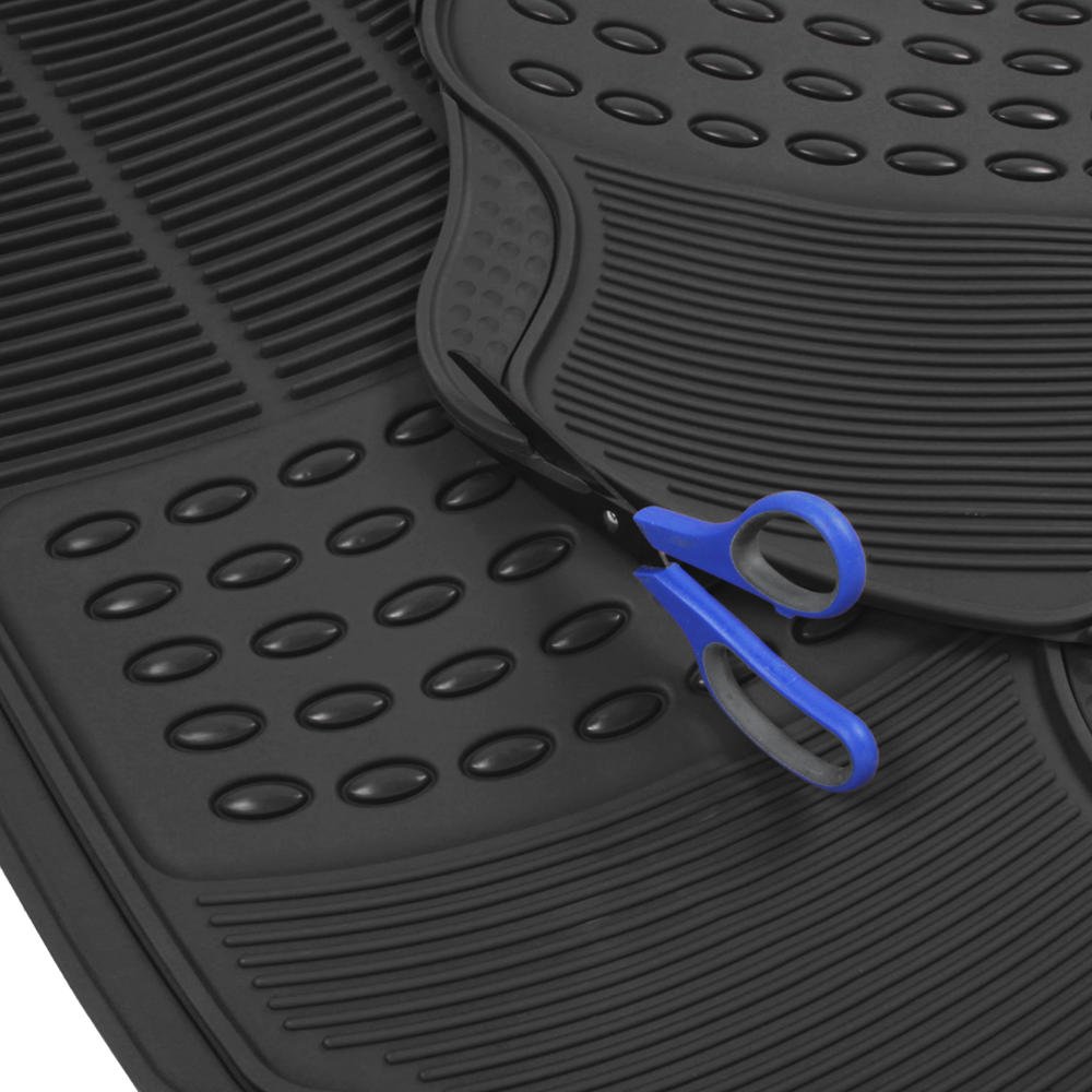 Heavy Duty 4pc Front & Rear Rubber Floor Mats for Car SUV Van & Truck - All Weather Protection Universal Fit - Image 7