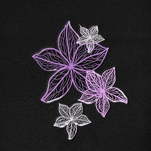 Pretty Rugs Gift Pack - Matching Flowers Design - Black Carpet Floor Mats w/Synthetic Leather Grip Steering Wheel Cover - Image 4
